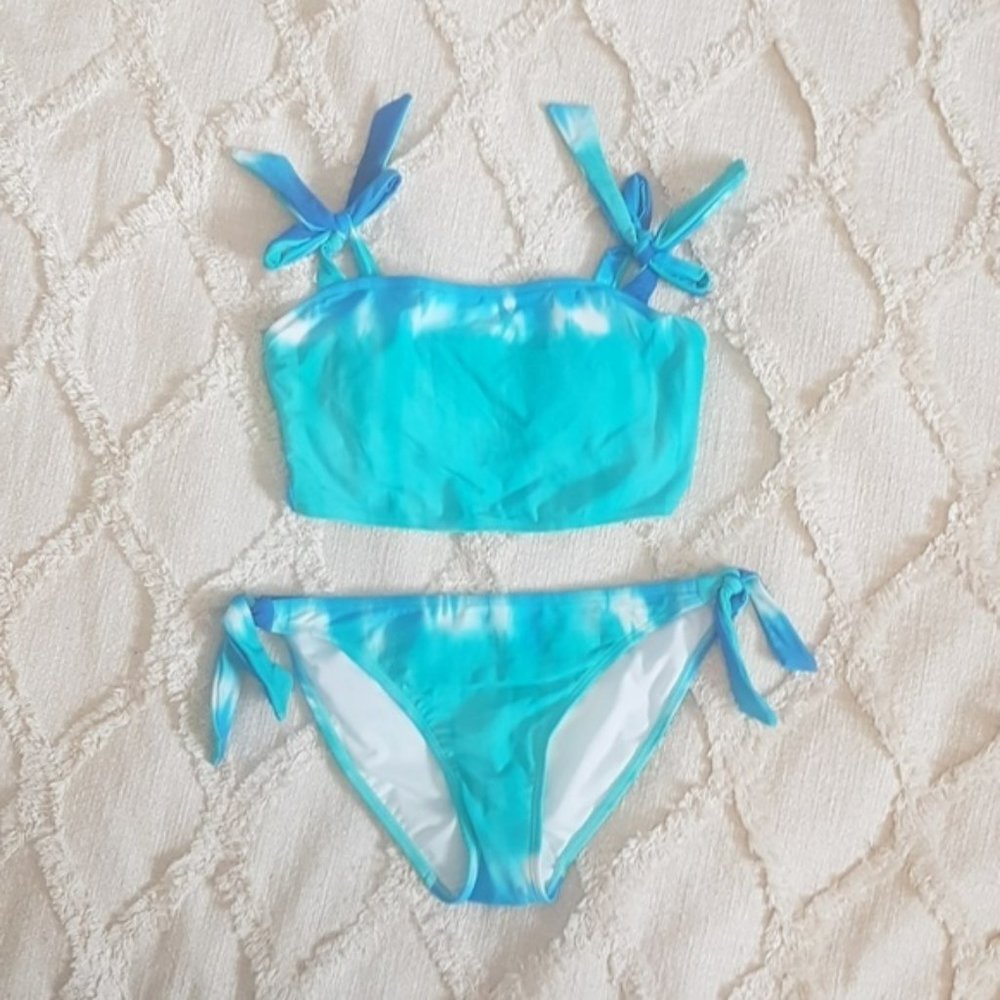 George blue  and green dip dye two piece bikini